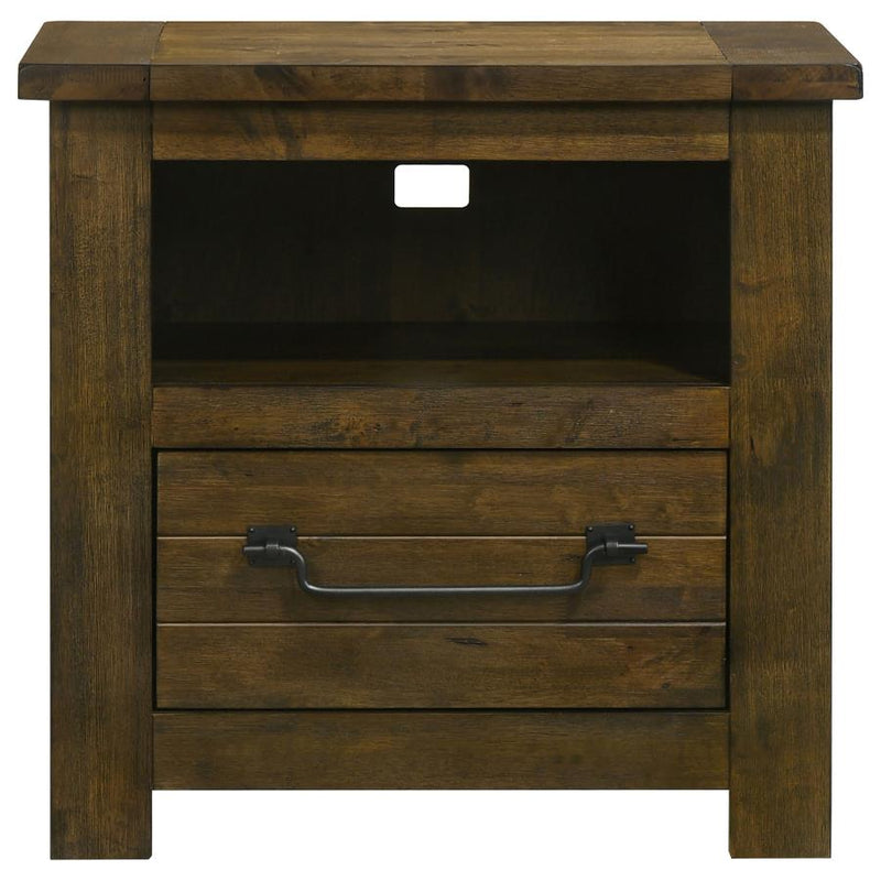 Doherty 1-drawer Nightstand Bedside Table Rustic Brown