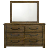 Doherty 6-drawer Dresser with Mirror Rustic Brown | Brown | Rustic Golden Brown | 225163M