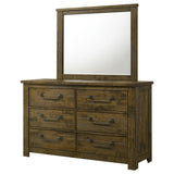 Doherty 6-drawer Dresser with Mirror Rustic Brown | Brown | Rustic Golden Brown | 225163M