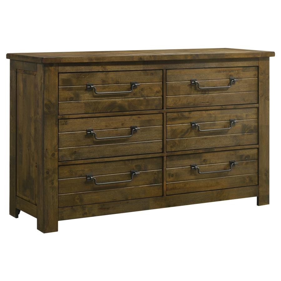 Doherty 6-drawer Bedroom Dresser Rustic Brown | Brown | Rustic Golden Brown | 225163