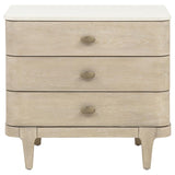 Lucaire 3-drawer Nightstand Bedside Table Sandstone | Beige | Sandstone | 225182