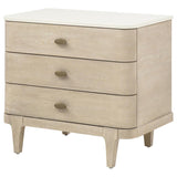 Lucaire 3-drawer Nightstand Bedside Table Sandstone | Beige | Sandstone | 225182