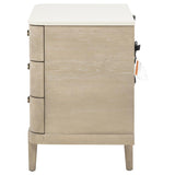 Lucaire 3-drawer Nightstand Bedside Table Sandstone | Beige | Sandstone | 225182