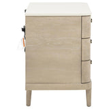 Lucaire 3-drawer Nightstand Bedside Table Sandstone | Beige | Sandstone | 225182