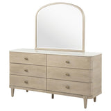 Lucaire 6-drawer Dresser Cabinet with Mirror Sandstone | Brown | Sandstone | 225183M