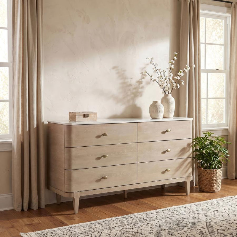 Lucaire 6-drawer Dresser Cabinet Sandstone