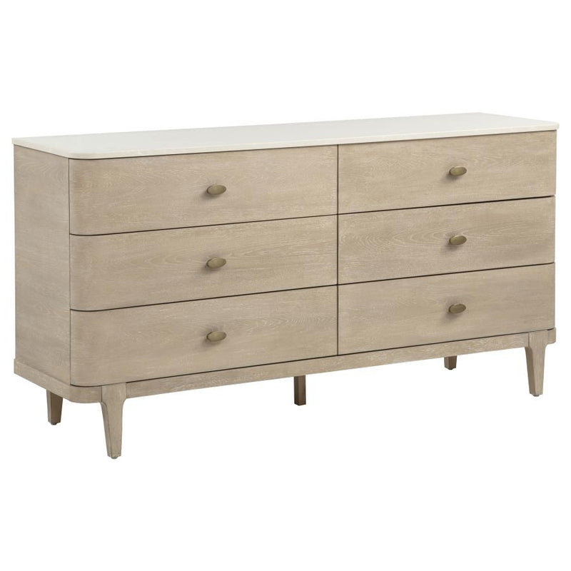 Lucaire 6-drawer Dresser Cabinet Sandstone