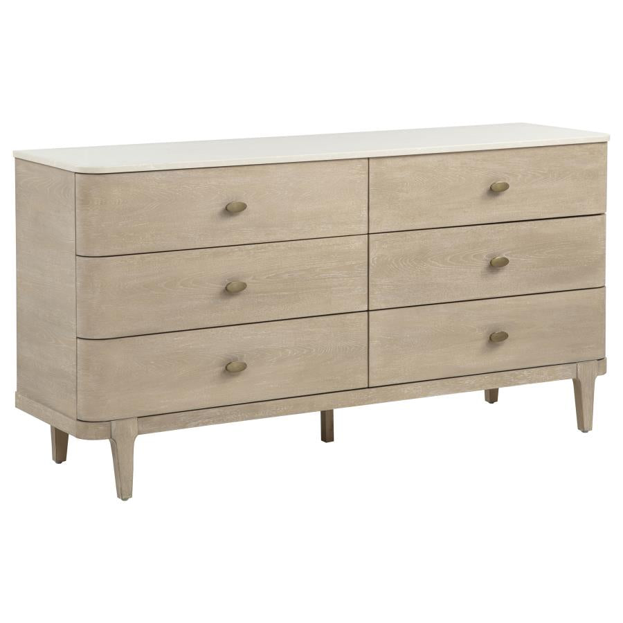 Lucaire 6-drawer Dresser Cabinet Sandstone | Brown | Sandstone | 225183