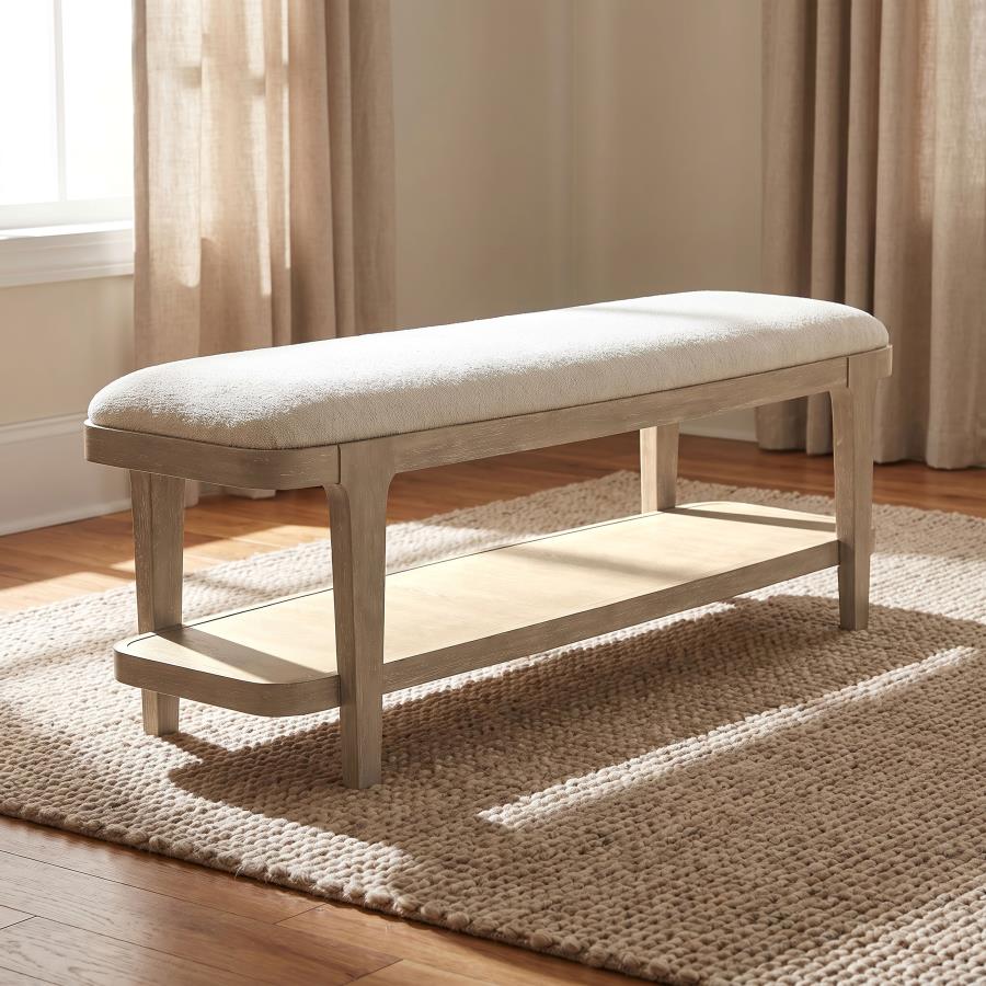Lucaire Upholstered Bedroom Bench Sandstone | Ivory | Sandstone | 225186
