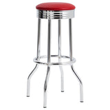 Retro Upholstered Metal Swivel Bar Stool Red (Set of 2) | 2299R