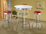 Retro Upholstered Metal Swivel Bar Stool Red (Set of 2) | 2299R