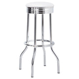 Retro Upholstered Metal Swivel Bar Stool White (Set of 2) | White | 2299W