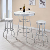Retro Upholstered Metal Swivel Bar Stool White (Set of 2) | White | 2299W