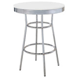 Retro Round 30-inch 1950's Bistro Pub Height Bar Table White | 2300