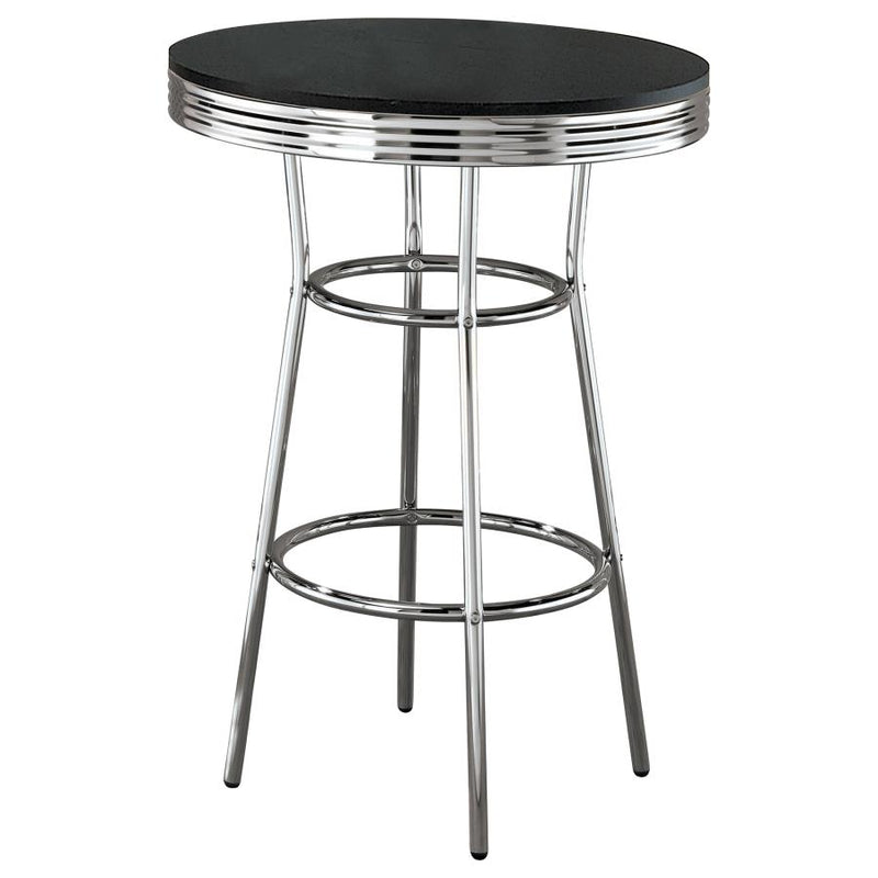 Retro 3-piece Round 1950s Bistro Pub Bar Table Set White