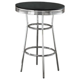 Retro Round 30-inch 1950's Bistro Pub Height Bar Table Black | Black | 2405