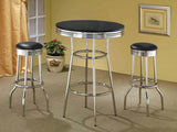 Retro Round 30-inch 1950's Bistro Pub Height Bar Table Black | Black | 2405