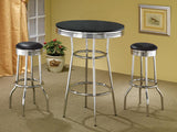 Retro Upholstered Metal Swivel Bar Stool Black (Set of 2) | Black | 2408