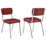 Retro Upholstered Dining Side Chair Red (Set of 2) | Red | 2450R