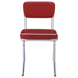 Retro Upholstered Dining Side Chair Red (Set of 2) | Red | 2450R