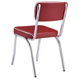 Retro Upholstered Dining Side Chair Red (Set of 2) | Red | 2450R