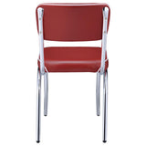 Retro Upholstered Dining Side Chair Red (Set of 2) | Red | 2450R