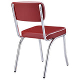 Retro Upholstered Dining Side Chair Red (Set of 2) | Red | 2450R