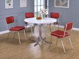 Retro Upholstered Dining Side Chair Red (Set of 2) | Red | 2450R