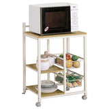 Kelvin 2-shelf Mobile Kitchen Cart Natural Brown and White | White | 2506