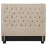 Chloe Upholstered Full Panel Headboard Oatmeal | Full | Beige | Oatmeal | 300007FB1