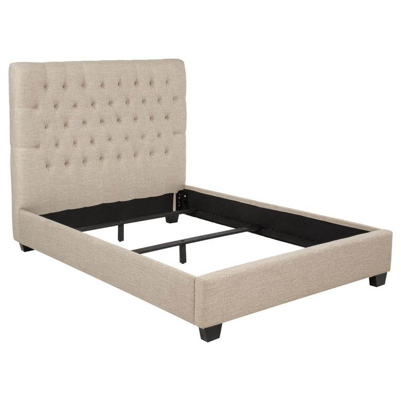 Chloe Upholstered Panel Bed Oatmeal