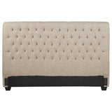 Chloe Upholstered Eastern King Panel Headboard Oatmeal | Beige | Oatmeal | 300007KEB1