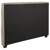 Chloe Upholstered Eastern King Panel Headboard Oatmeal | Beige | Oatmeal | 300007KEB1