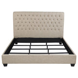 Chloe Upholstered Eastern King Panel Bed Oatmeal | Beige | Oatmeal | 300007KE