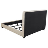 Chloe Upholstered Eastern King Panel Bed Oatmeal | Beige | Oatmeal | 300007KE