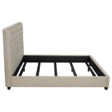 Chloe Upholstered Eastern King Panel Bed Oatmeal | Beige | Oatmeal | 300007KE