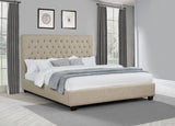 Chloe Upholstered Panel Bed Oatmeal