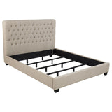 Chloe Upholstered California King Panel Bed Oatmeal | Beige | Oatmeal | 300007KW