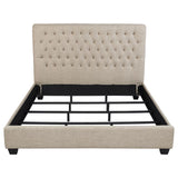 Chloe Upholstered California King Panel Bed Oatmeal | Beige | Oatmeal | 300007KW