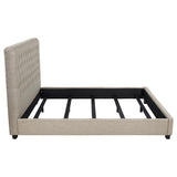 Chloe Upholstered California King Panel Bed Oatmeal | Beige | Oatmeal | 300007KW