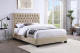 Chloe Upholstered Queen Panel Bed Oatmeal | Beige | Oatmeal | 300007Q