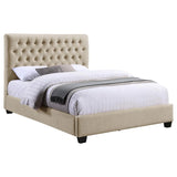 Chloe Upholstered Queen Panel Bed Oatmeal | Beige | Oatmeal | 300007Q