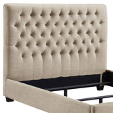 Chloe Upholstered Queen Panel Bed Oatmeal | Beige | Oatmeal | 300007Q
