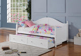 Julie Ann Wood Twin Daybed with Trundle White | Twin | White | 300053