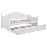 Julie Ann Wood Twin Daybed with Trundle White | Twin | White | 300053