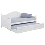 Julie Ann Wood Twin Daybed with Trundle White | Twin | White | 300053