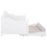 Julie Ann Wood Twin Daybed with Trundle White | Twin | White | 300053