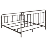 Livingston Metal Eastern King Open Frame Bed Dark Bronze | Brown | Dark Bronze | 300399KE