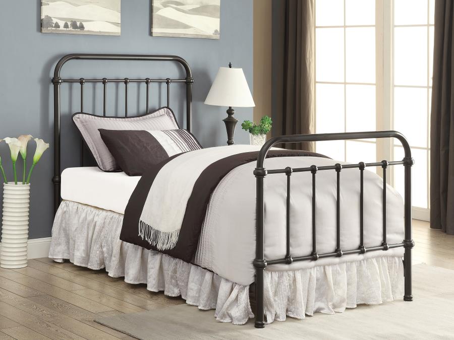 Livingston Metal Twin Open Frame Bed Dark Bronze | Twin | Brown | Dark Bronze | 300399T