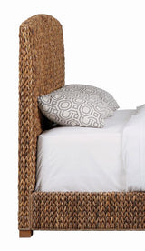 Laughton Woven Banana Leaf Queen Panel Headboard Amber | Queen | Brown | Amber | 300501QB1